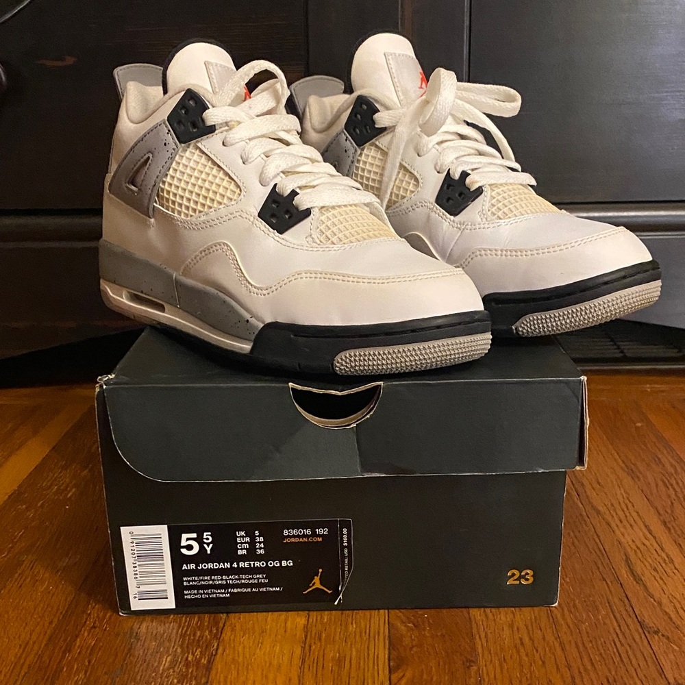 Air Jordan 4 Retro OG BG White Sneakers